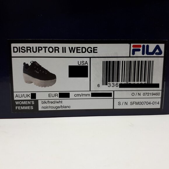 NEW Fila Disruptor 2 Wedge Platform Shoe Sneaker Chunky Retro Black Womens Sizes - Picture 13 of 13